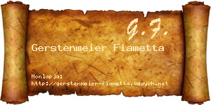 Gerstenmeier Fiametta névjegykártya